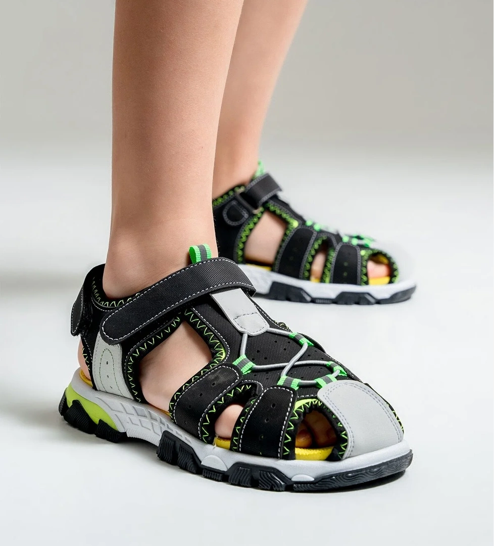 Erkek Çocuk Siyah Anatomik Outdoor Sandalet - Görsel 1