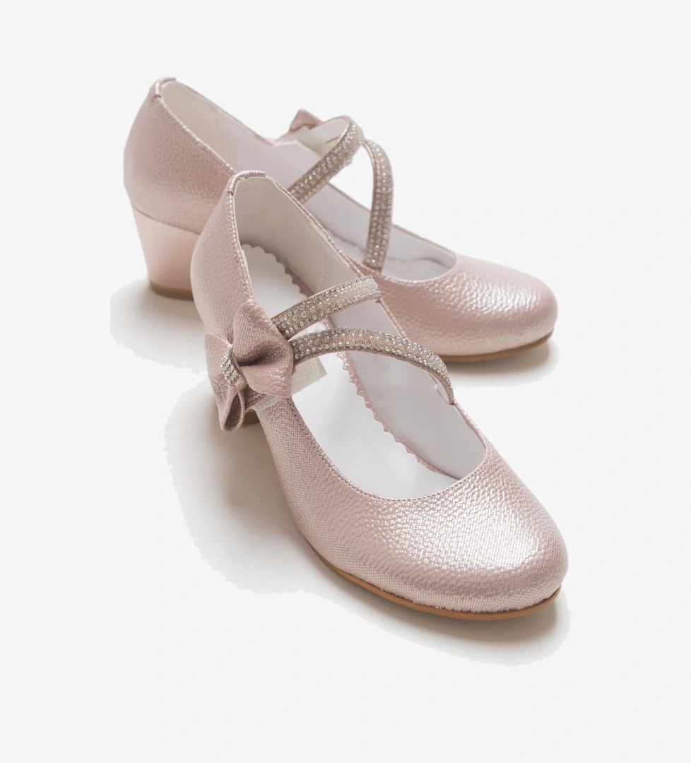 Mnpc Kız Çocuk Pudra Topuklu Abiye Ayakkabı model görseli