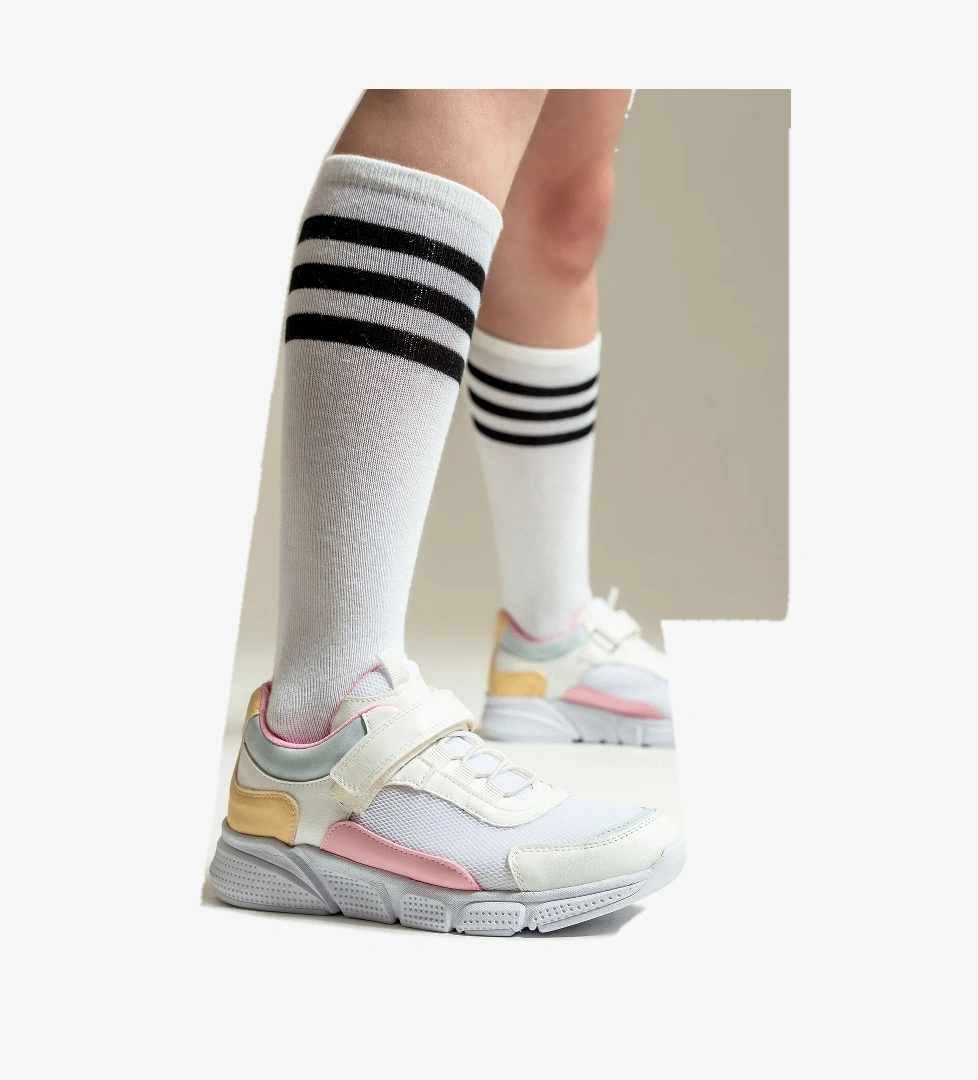 Kız Çocuk Beyaz-Pudra Günlük Spor Ayakkabı