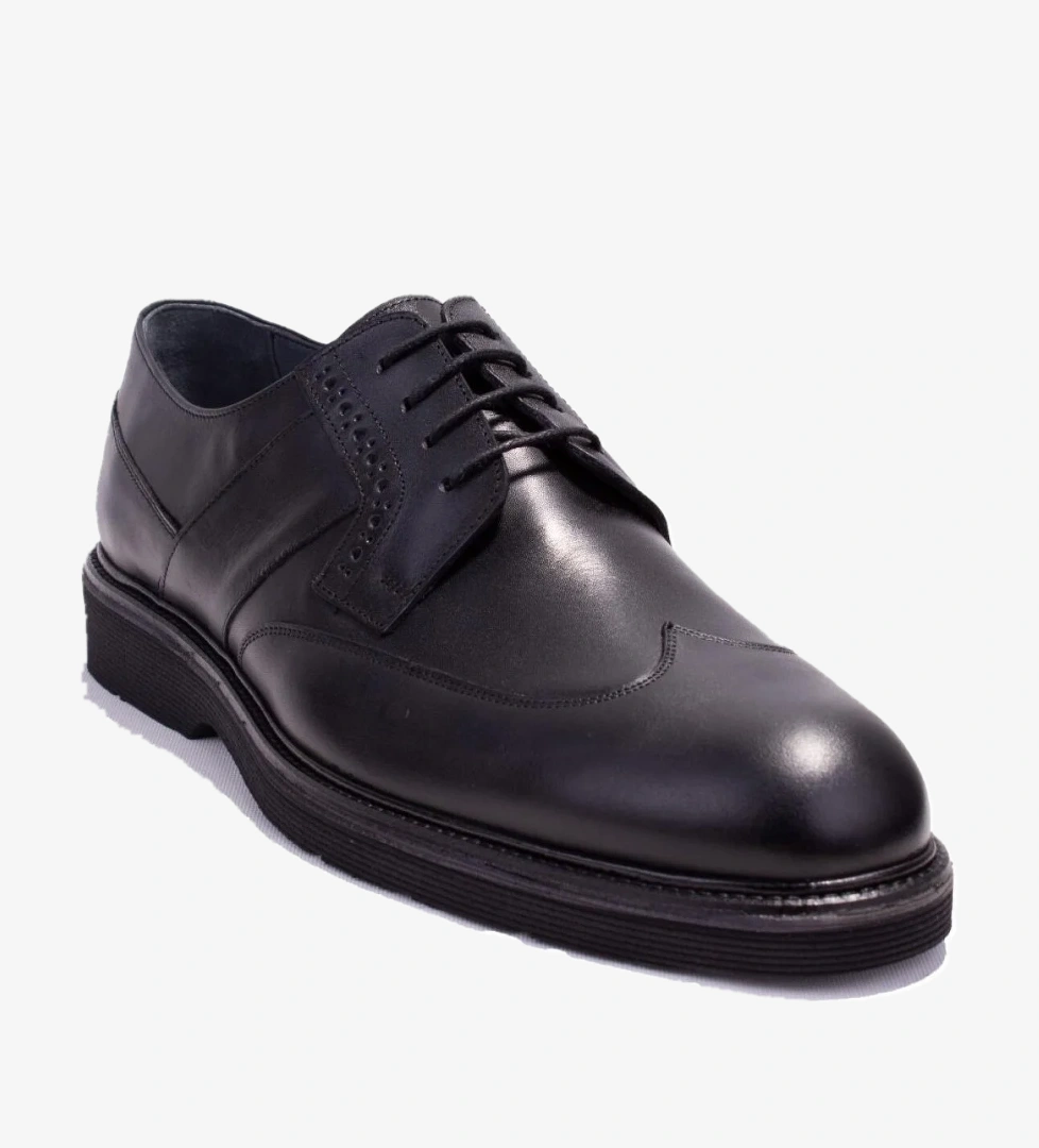 DMA08-621 Siyah Ortopedik Günlük Erkek Deri Ayakkabı