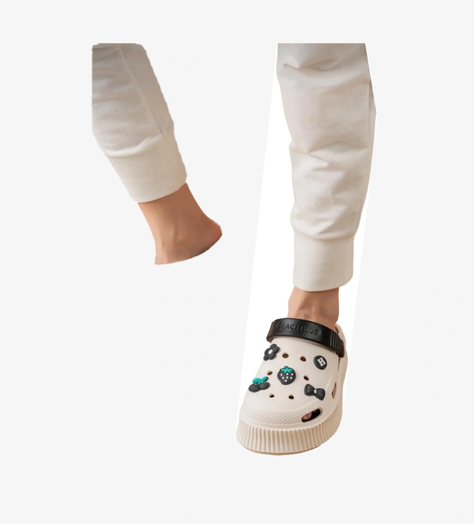 Yüksek Comfort Taban Kadın Sandalet KREM-KIRMIZI