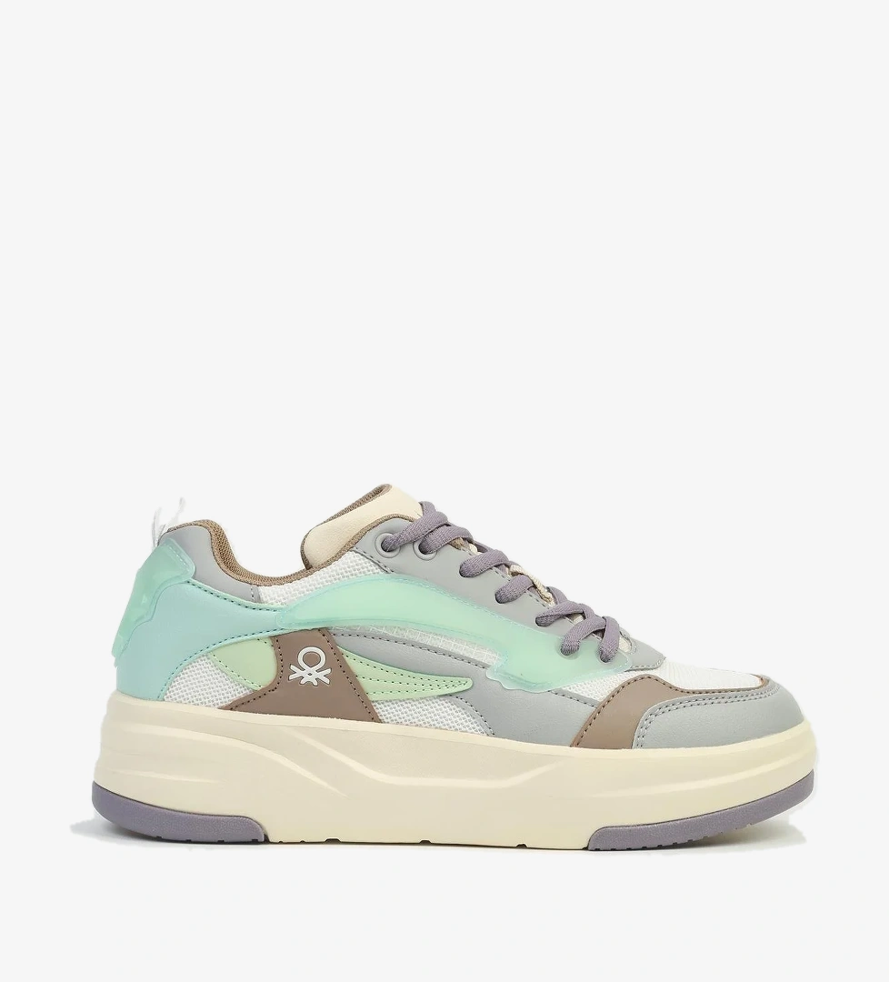 ® | İTHAL Kadın Beyaz Lila Spor Ayakkabı BNI-10000