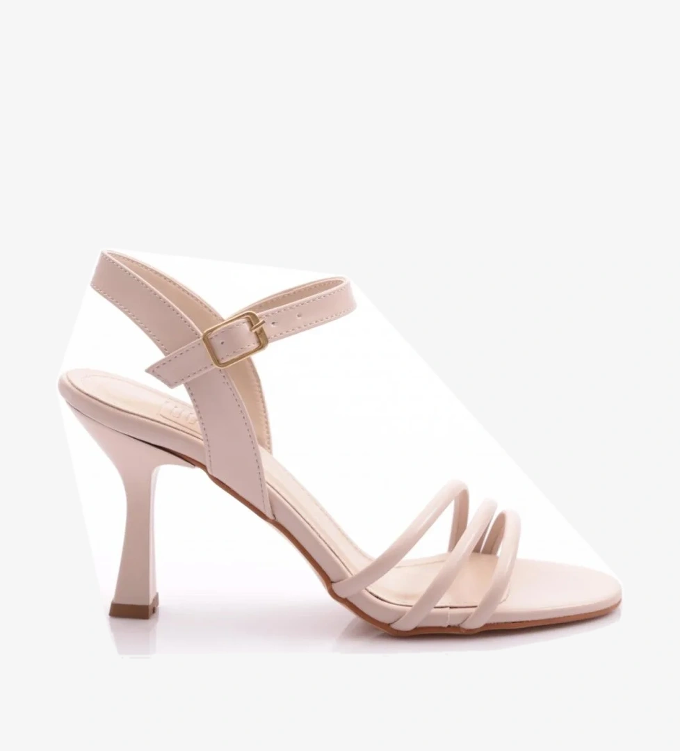 923 Kadin Şeritli Topuklu Ayakkabi