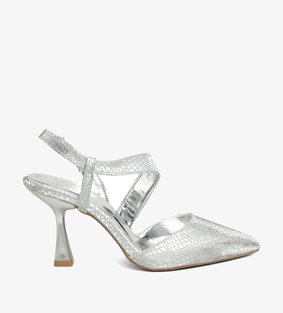 PM520 K610/3 Kadın Abiye Ayakkabı Gümüş