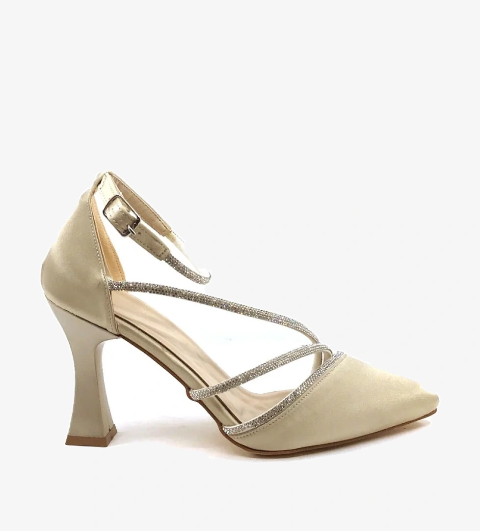 Ayakkabımood 01 Lp 9 Cm Ten Saten Kadın Topuklu Ayakkabı model görseli