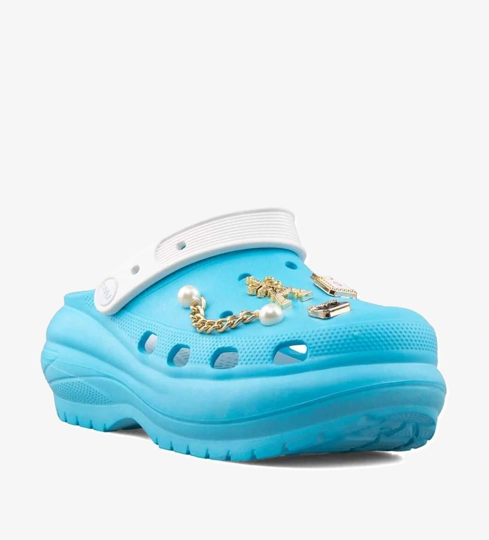 Twingo 602 Mavi Kadın Taşlı Terlik - Görsel 1