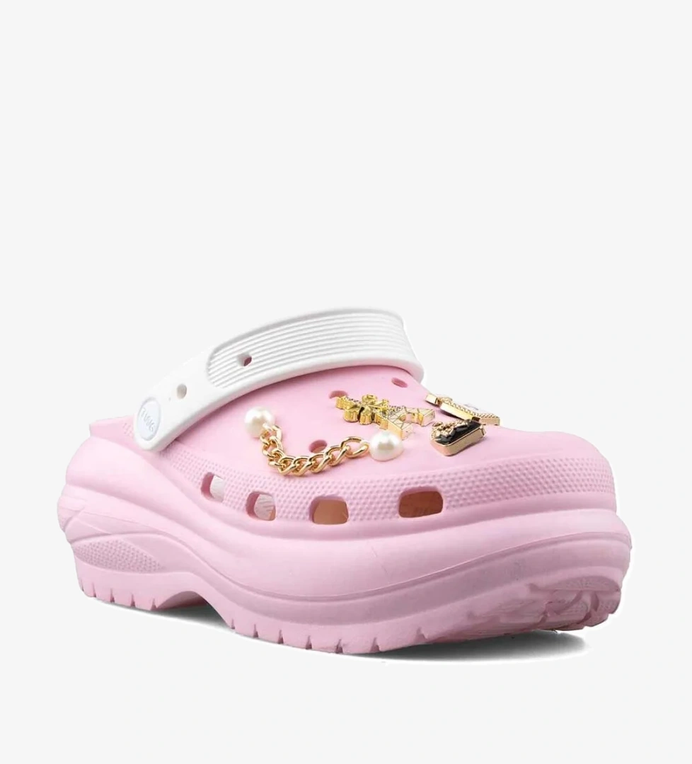 Twingo 602 Pembe Kadın Taşlı Terlik - Görsel 1