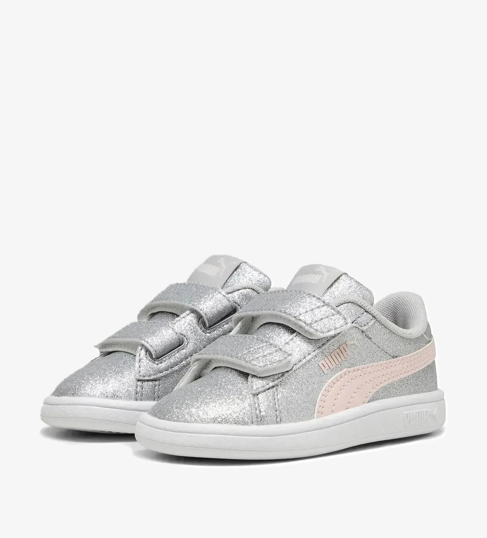 Puma Smash 3.0 Glitz Glam Gri Kız Çocuk Sneaker model görseli