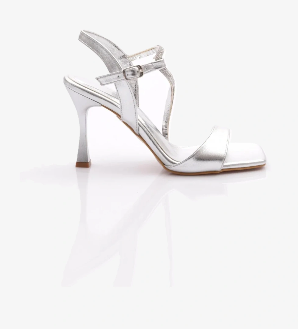 4036 Kadin Taş Desenli Topuklu Ayakkabi