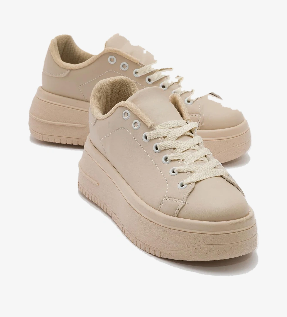Kadın Spor Ayakkabı BEJ CİLT - Görsel 1