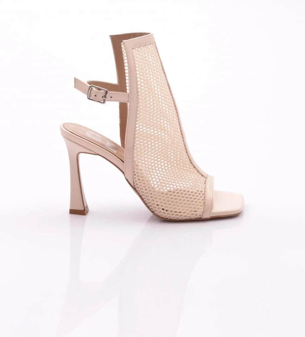 6902 Kadin Arkadan Bağlamali Topuklu Abiye Ayakkabi