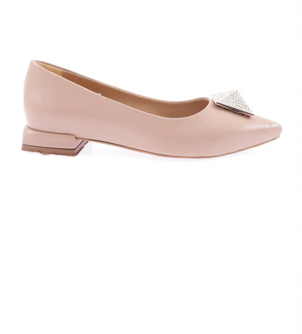 Dgn 2807-23y Kadin Sivri Burun Kristal Taş Tokali Galvaniz Ökçeli Babet model görseli