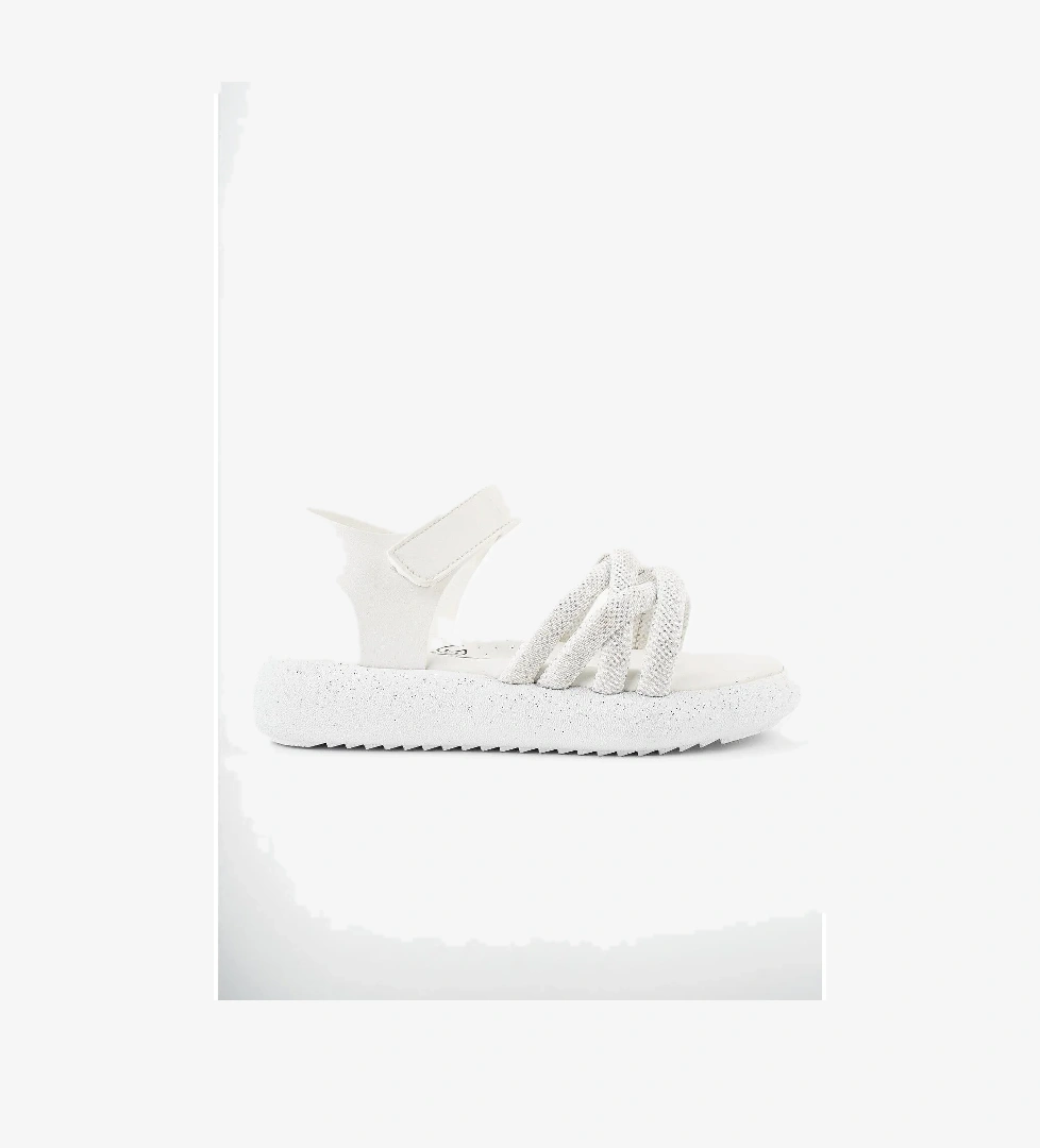 JAZZ Garantili Günlük Ortopedik Hafif Taban Örgü Detaylı Cırtlı Kız Çocuk Sandalet