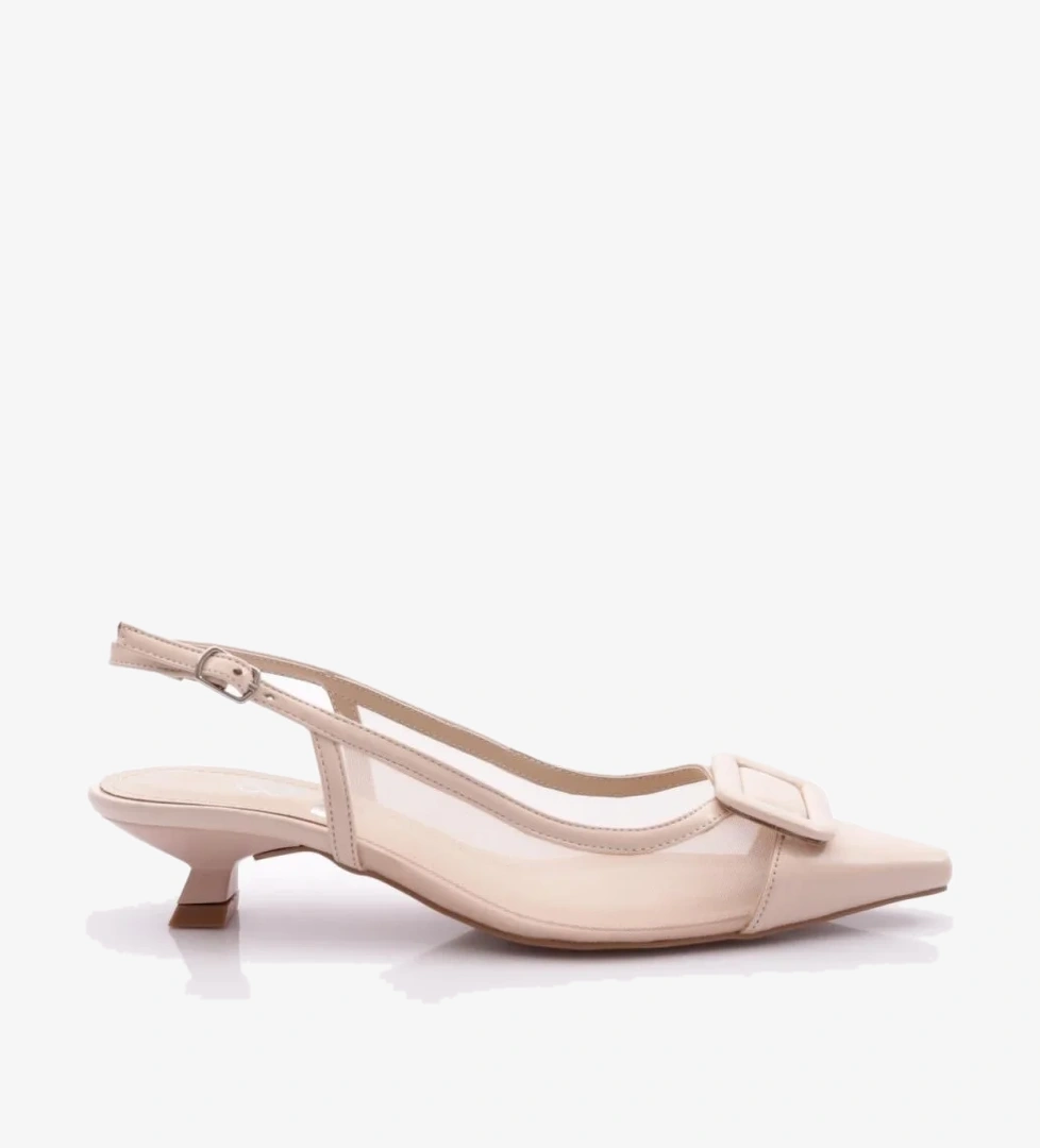 6355 Kadin Tokali Arkadan Bağlamali Topuklu Ayakkabi