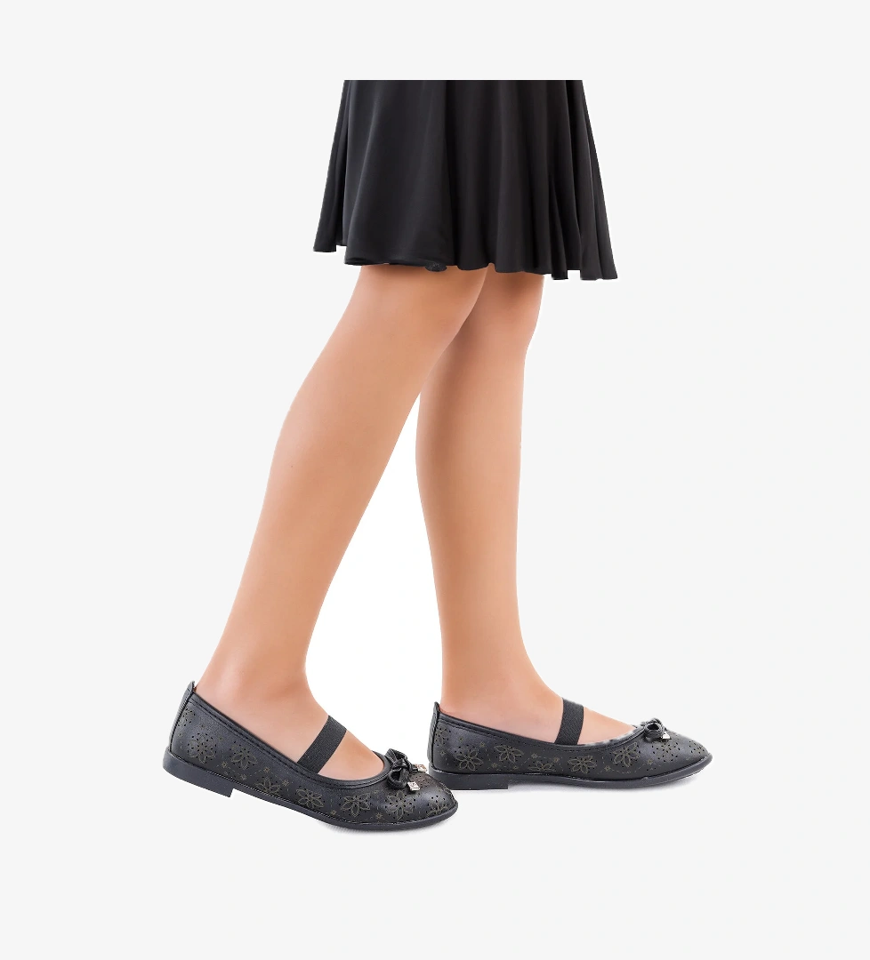 Kiko Kids Perline Cilt Lastikli Kız Çocuk Babet Ayakkabı model görseli