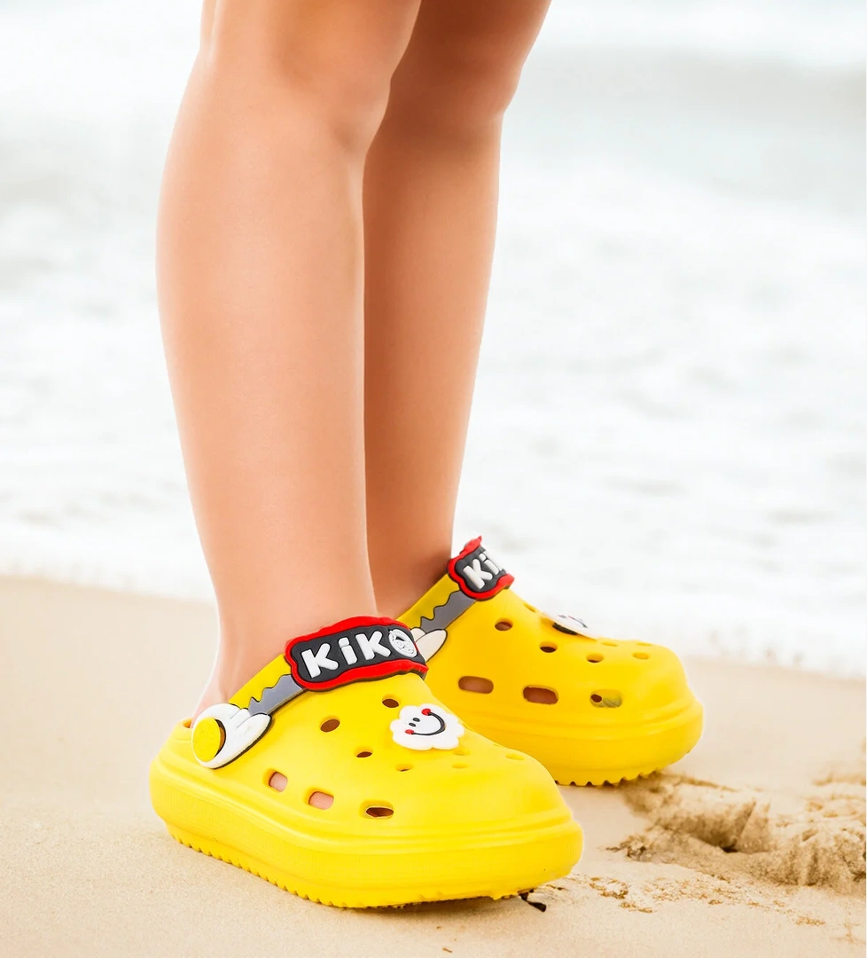 Printed Eva Plaj Havuz Okul Kreş Kız Çocuk Terlik Sarı