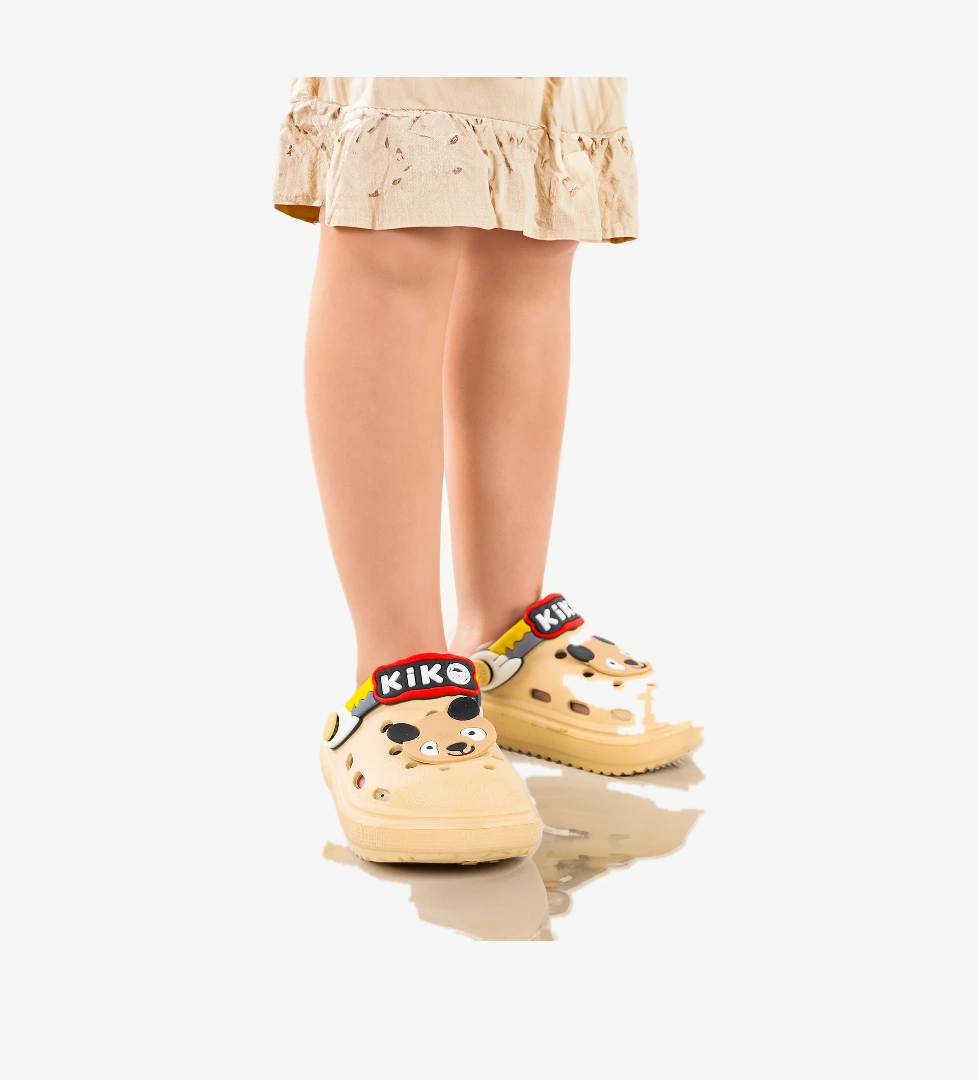 Printed Eva Plaj Havuz Okul Kreş Kız Çocuk Terlik Bej