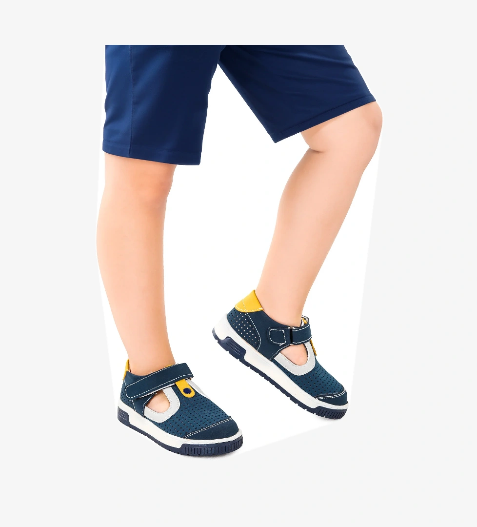 Erkek Çocuk Günlük Ayakkabı Arz 2319 Petrol - Sarı