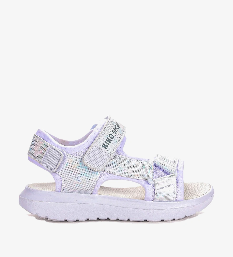 Kiko Kids 333 Hologram Cırtlı Kız Çocuk Sandalet Ayakkabı Beyaz