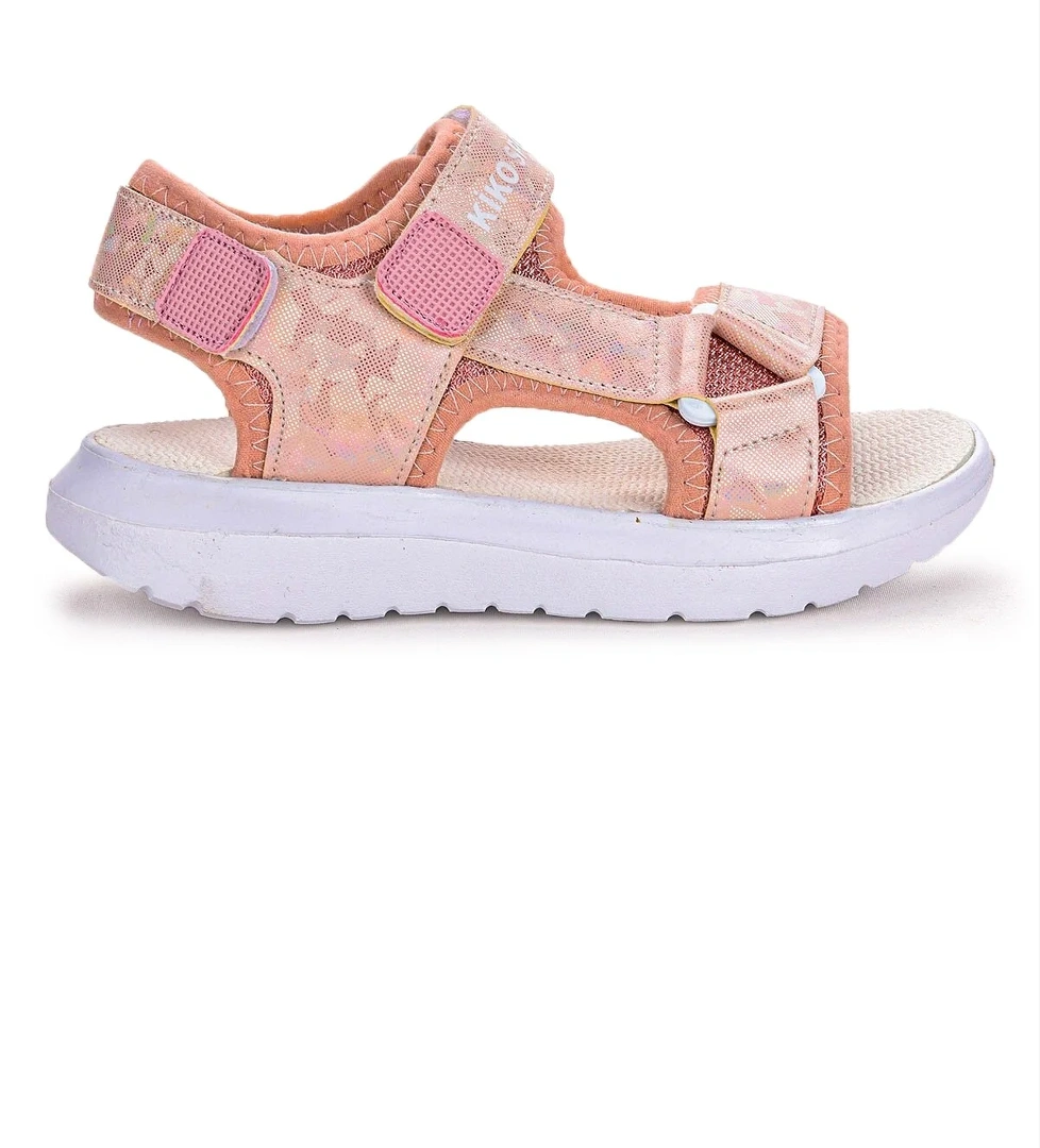 Kiko Kids 333 Minuf Hologram Cırtlı Kız Çocuk Sandalet Ayakkabı Pudra model görseli