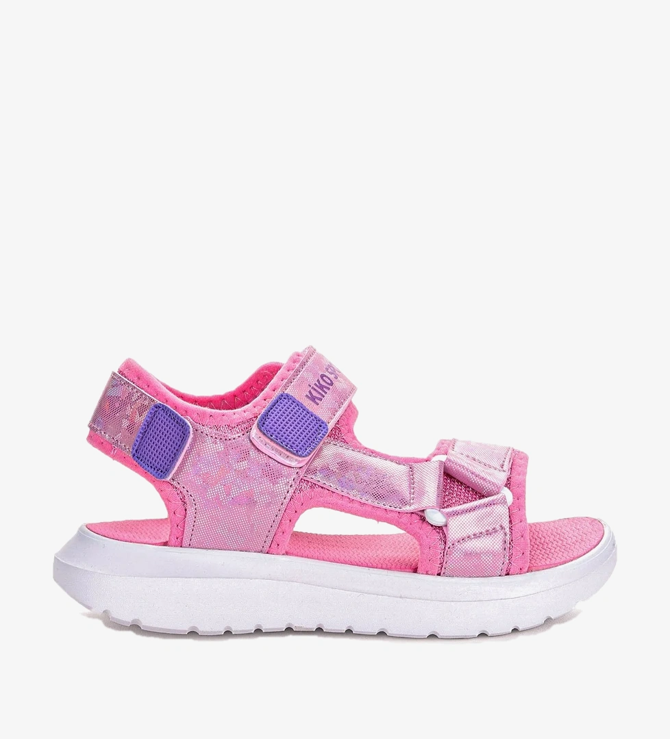 Kiko Kids 333 Hologram Cırtlı Kız Çocuk Sandalet Ayakkabı Pembe
