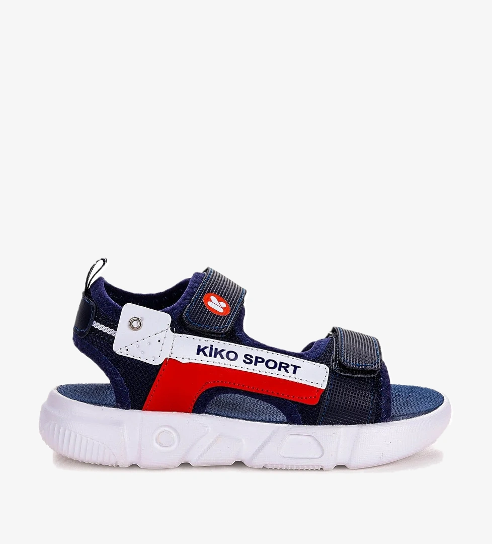 Hixu Cırtlı Yürüyüş Erkek Çocuk Sandalet Lacivert - Kırmızı