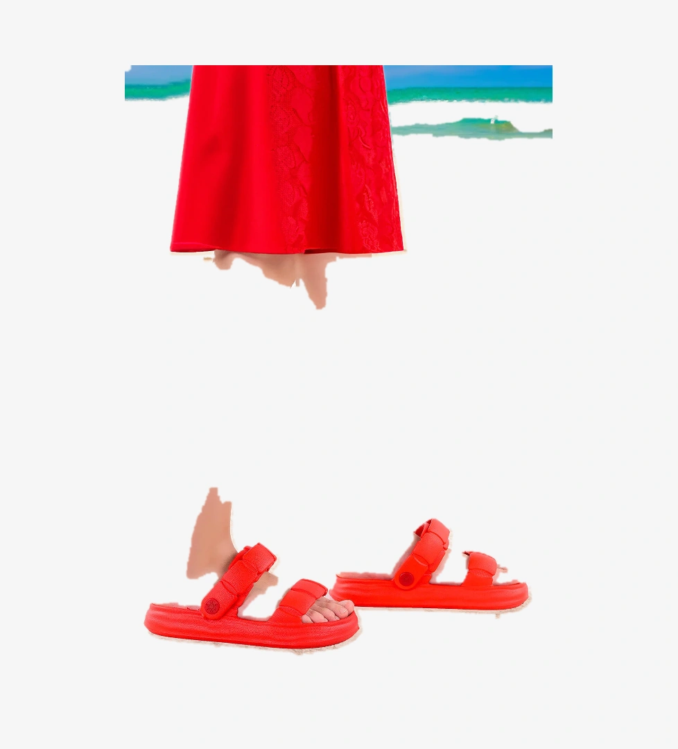 Buckle Eva Plaj Havuz Okul Kreş Kız Çocuk Terlik Kırmızı