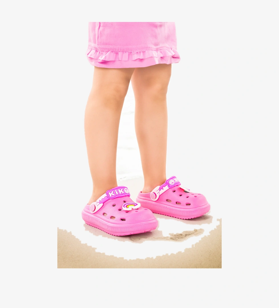 Printed Eva Plaj Havuz Okul Kreş Kız Çocuk Terlik Pembe - Görsel 1