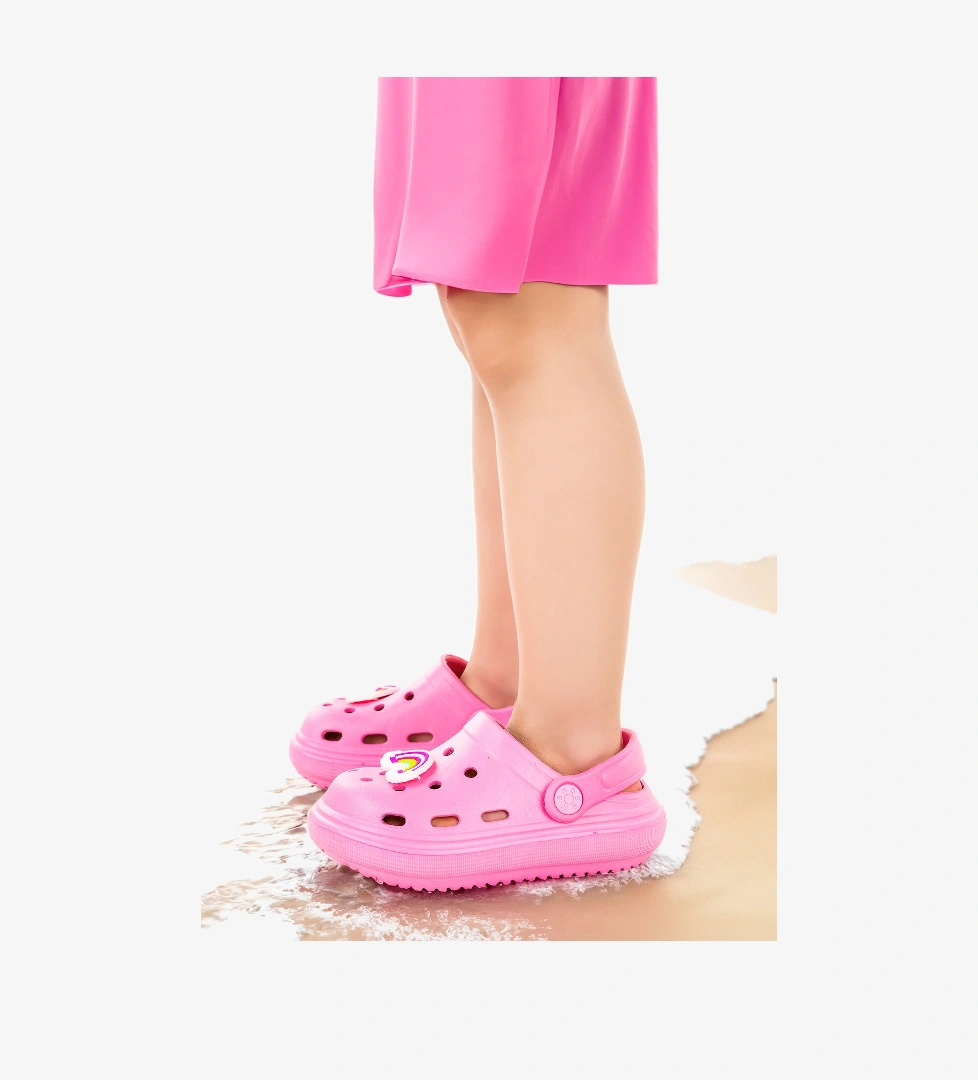 Bester Eva Plaj Havuz Okul Kreş Kız Çocuk Terlik Pembe