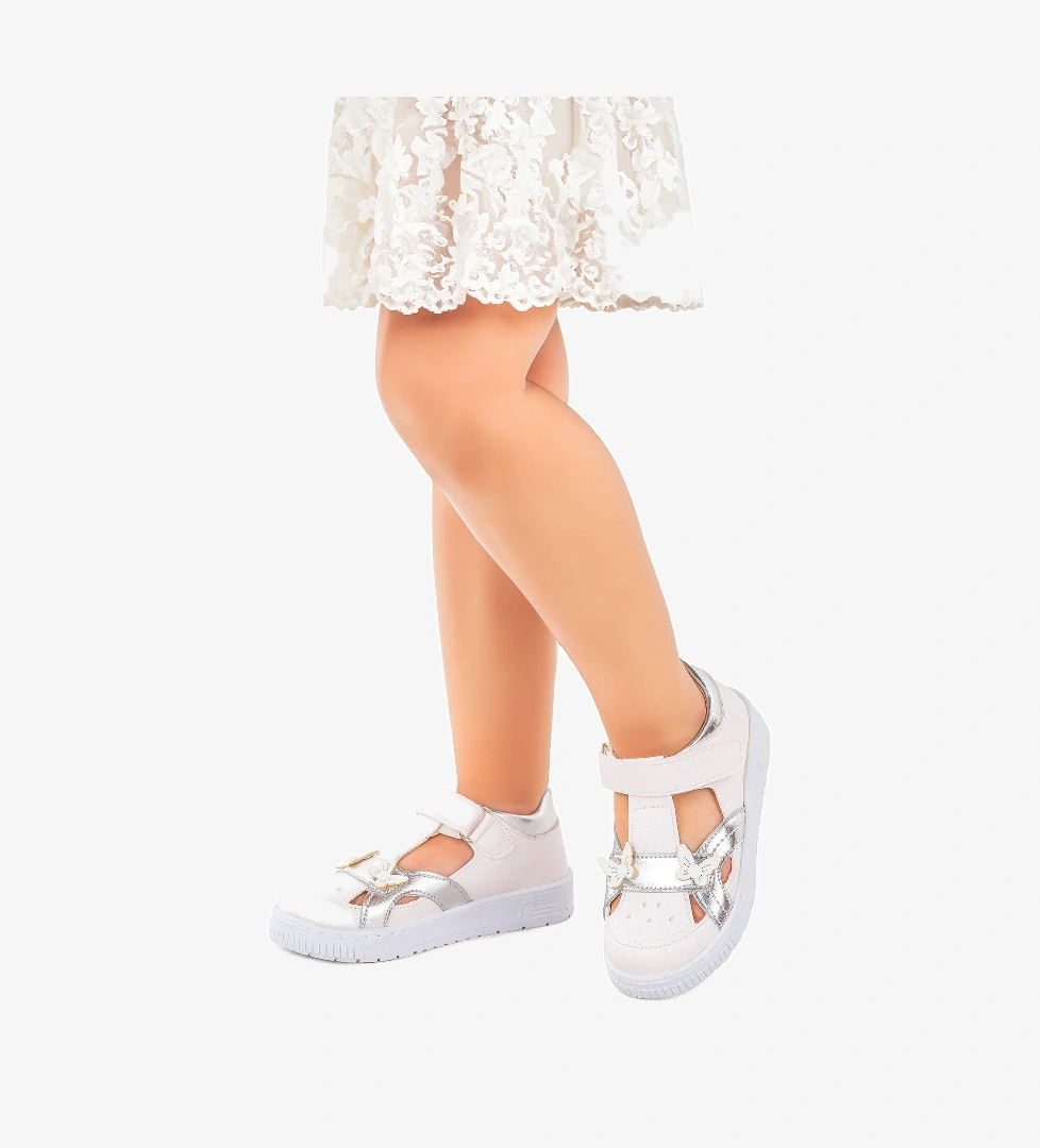 Kız Çocuk Günlük Ayakkabı Arz 2325 Beyaz - Gümüş - Görsel 1