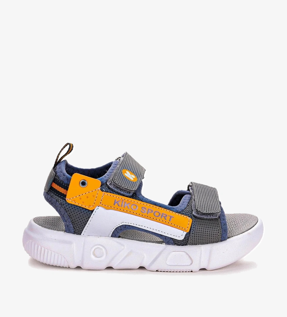 Cırtlı Yürüyüş Erkek Çocuk Sandalet 201 Füme - Turuncu