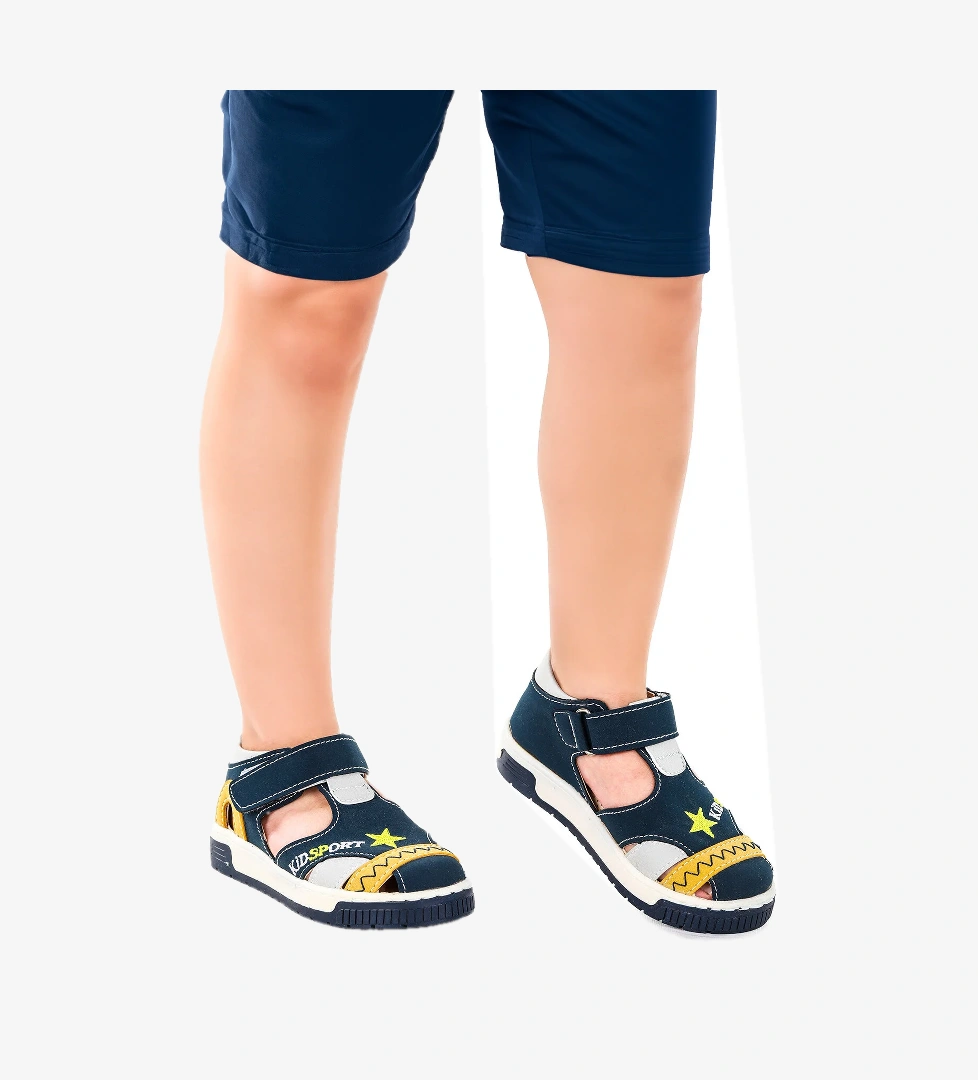 Erkek Çocuk Günlük Ayakkabı Arz 2322 Petrol - Sarı