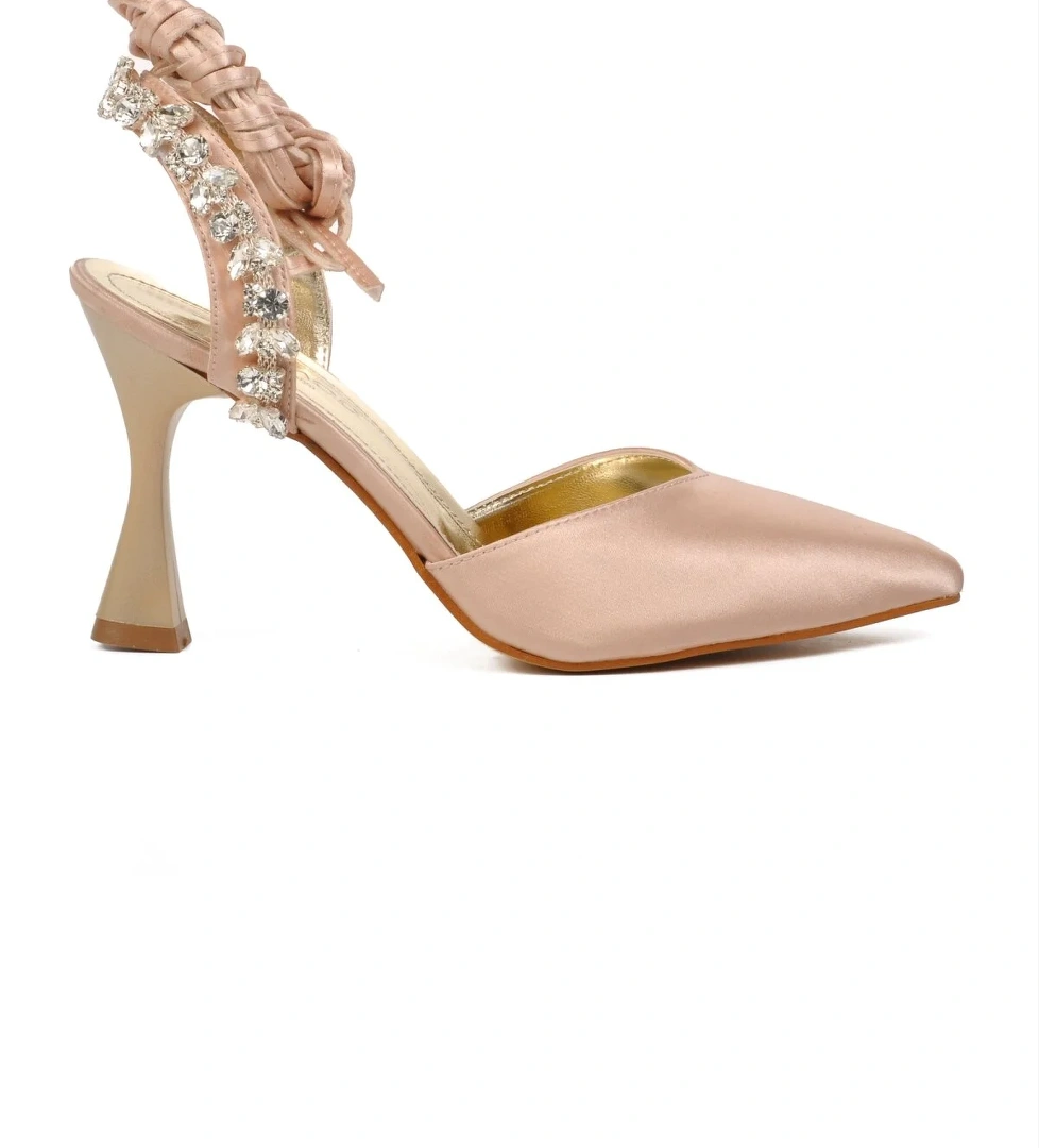 461014 Bej Kadın Abiye Ayakkabı