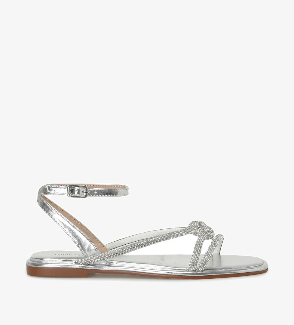 FRANKSTON 4FX Gümüş Kadın Düz Sandalet - Görsel 1