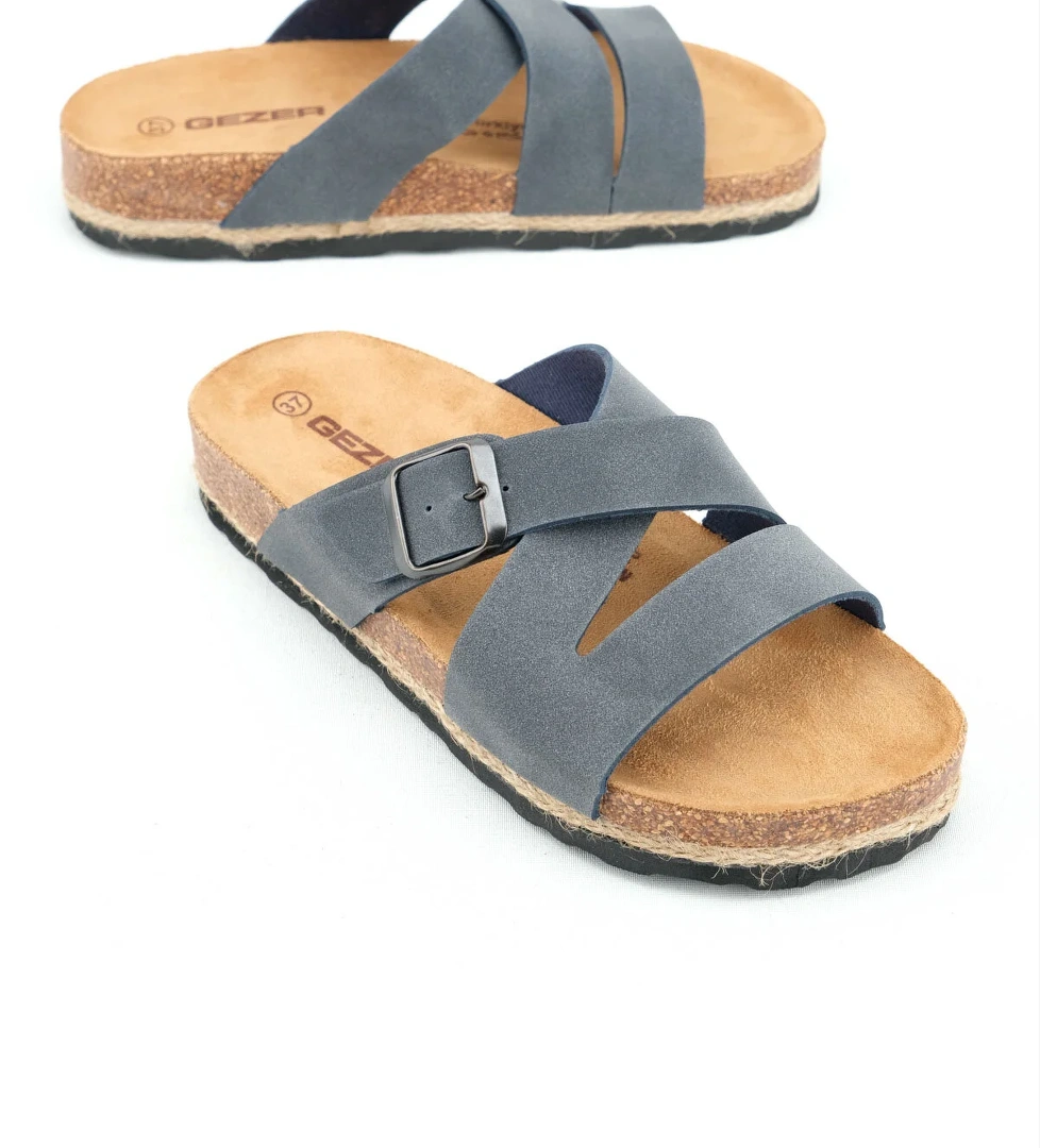 Yazlık Kadın Mantarlı PVC Taban Tek Tokalı Ayarlanabilir Rahat Günlük Terlik - Görsel 1