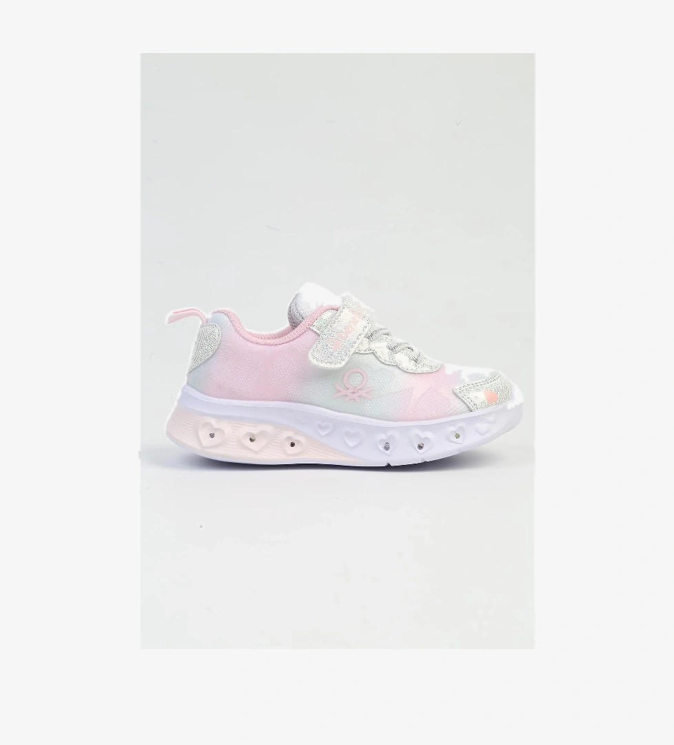 Benetton ® İthal Gri Fusya Pudra Mavi Işıklı Çocuk Spor Ayakkabı Bni-10127 model görseli