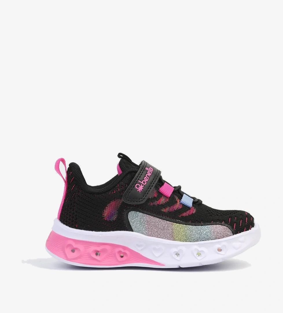 ® İTHAL Siyah Beyaz Işıklı Çocuk Spor Ayakkabı BNI-10124