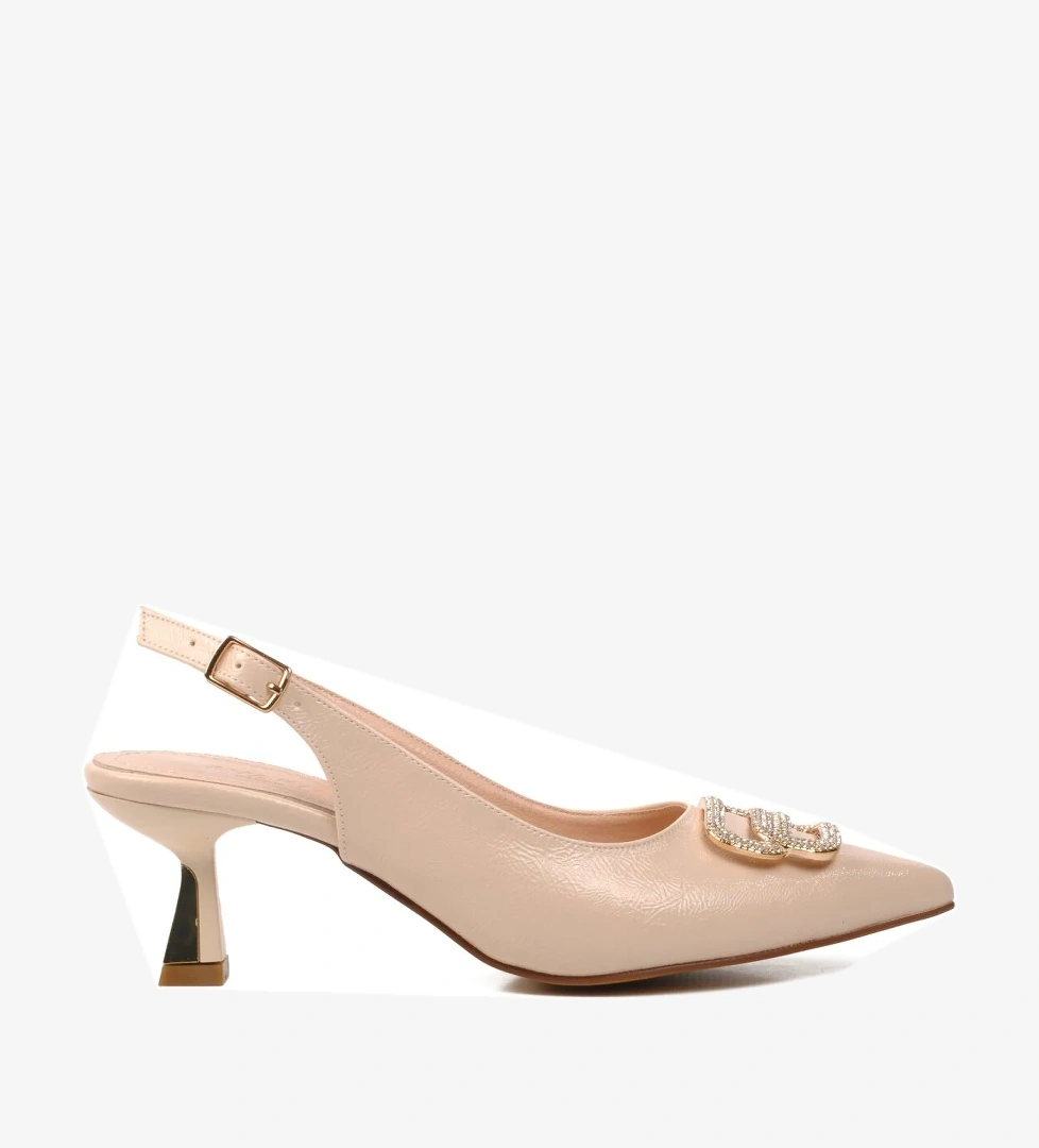 357075 Bej Kadın Abiye Ayakkabı