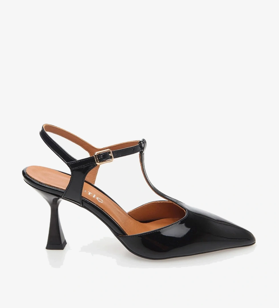 Kadın Deri Siyah İnce Topuklu Stiletto - Görsel 1