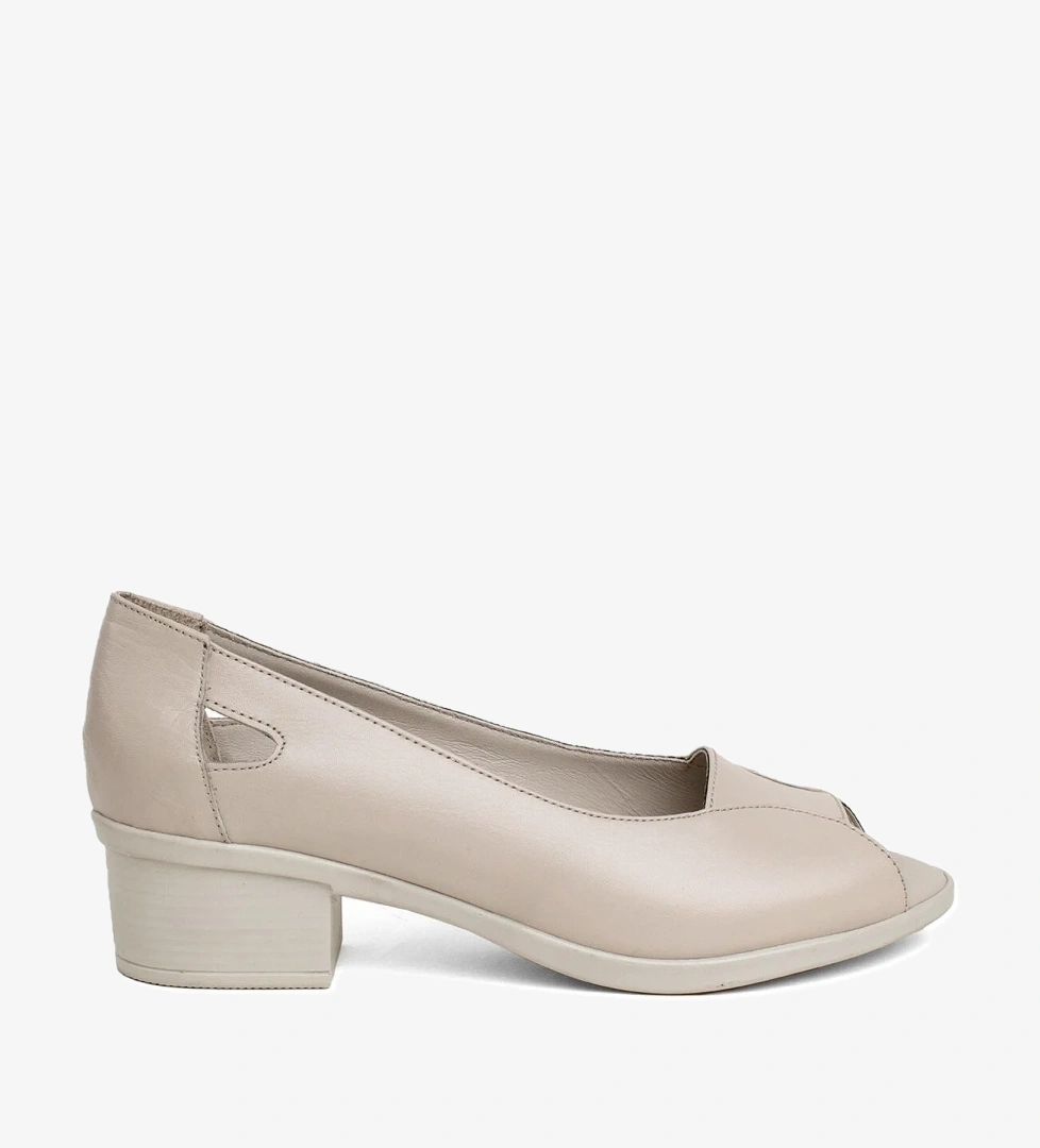 Ayakkabı Fuarı Elit Sis1005 Kadın Klasik Topuklu Ayakkabı Bej model görseli