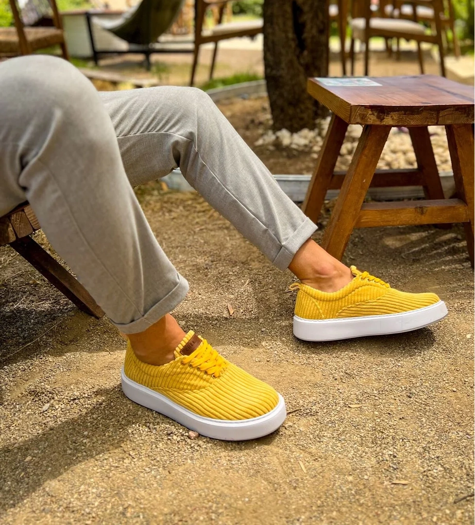 CH173 KBT Velluto Erkek Ayakkabı SARI - Görsel 1