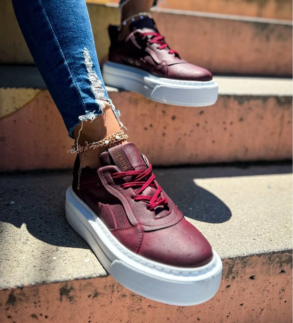 CH187 CBT Kadın Ayakkabı BORDO - Görsel 1
