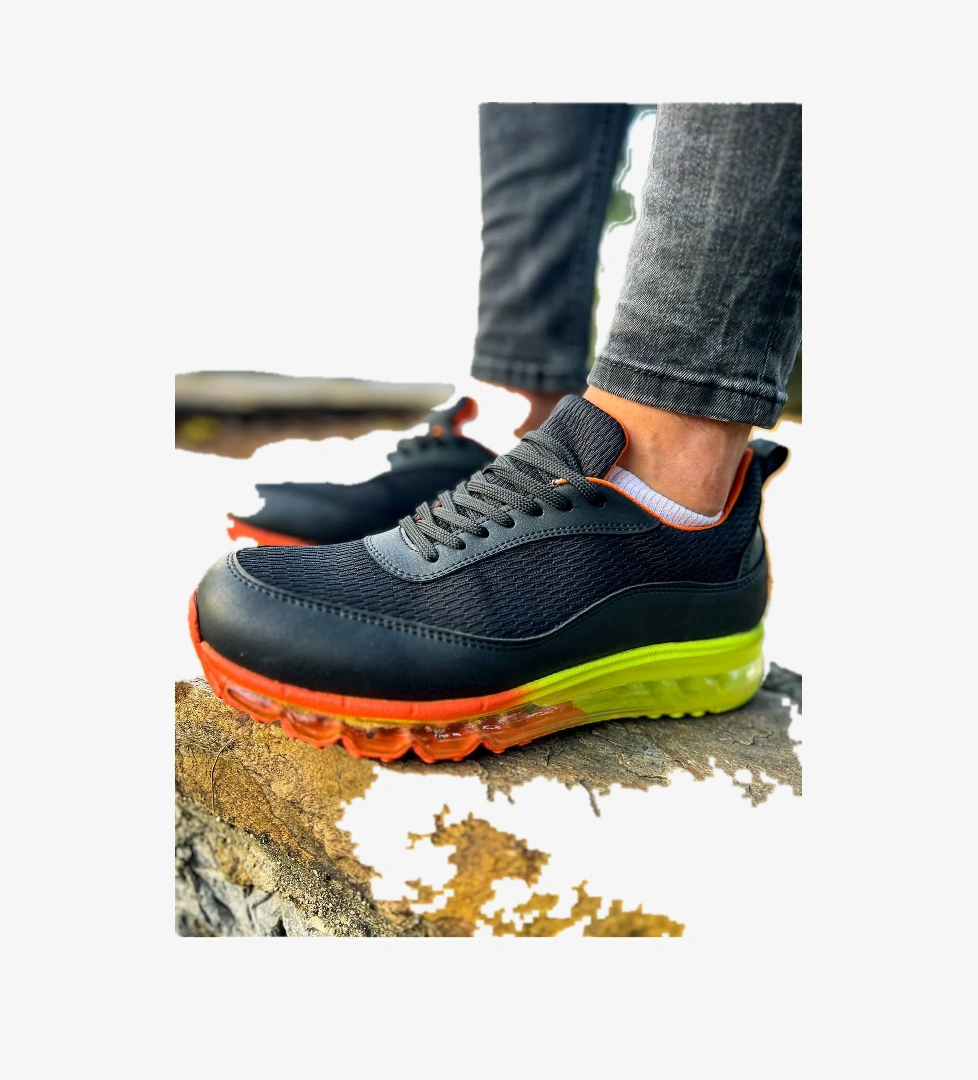 CH181 RRT İpekyol Erkek Ayakkabı SIYAH - TURUNCU - Görsel 1