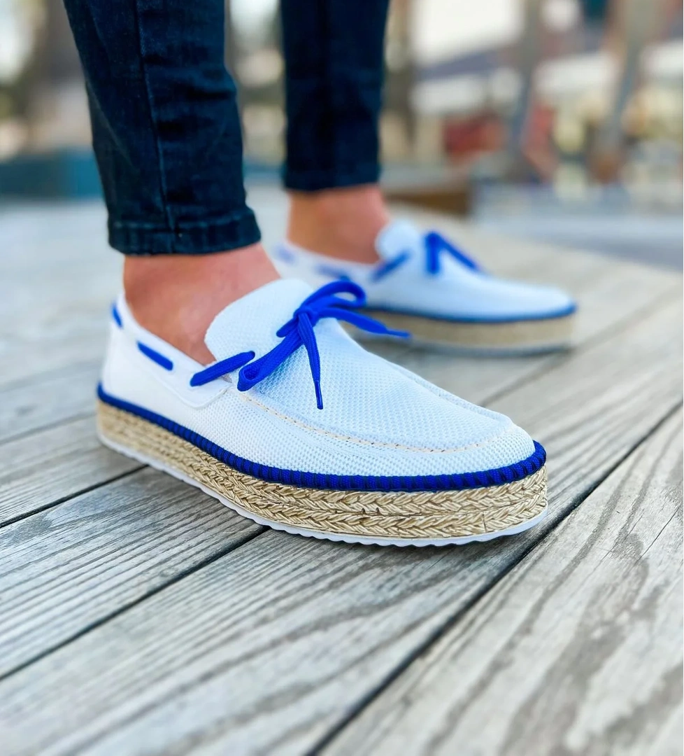 CH311 Espadril Erkek Ayakkabı BEYAZ / SAX MAVI - Görsel 1