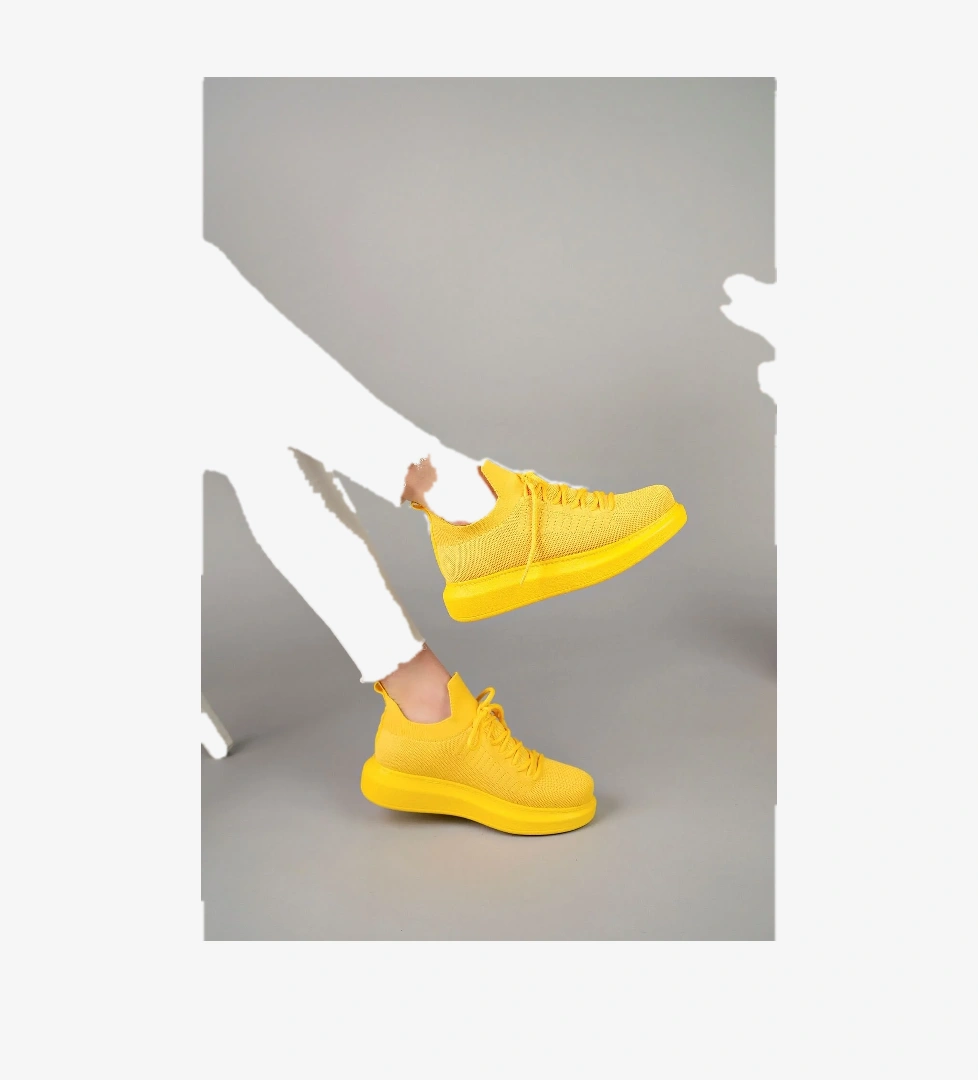 CH307 RT Tricot Kadın Ayakkabı SARI - Görsel 1