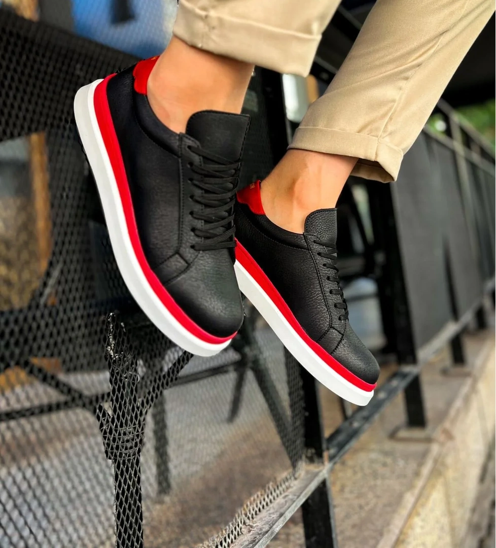 Chekich CH979 Santoni GBT Spor Erkek Ayakkabı SIYAH/KIRMIZI model görseli