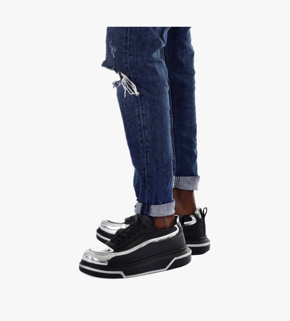 CH241 CST Signature Line Up Erkek Ayakkabı SIYAH/GUMUS - Görsel 1