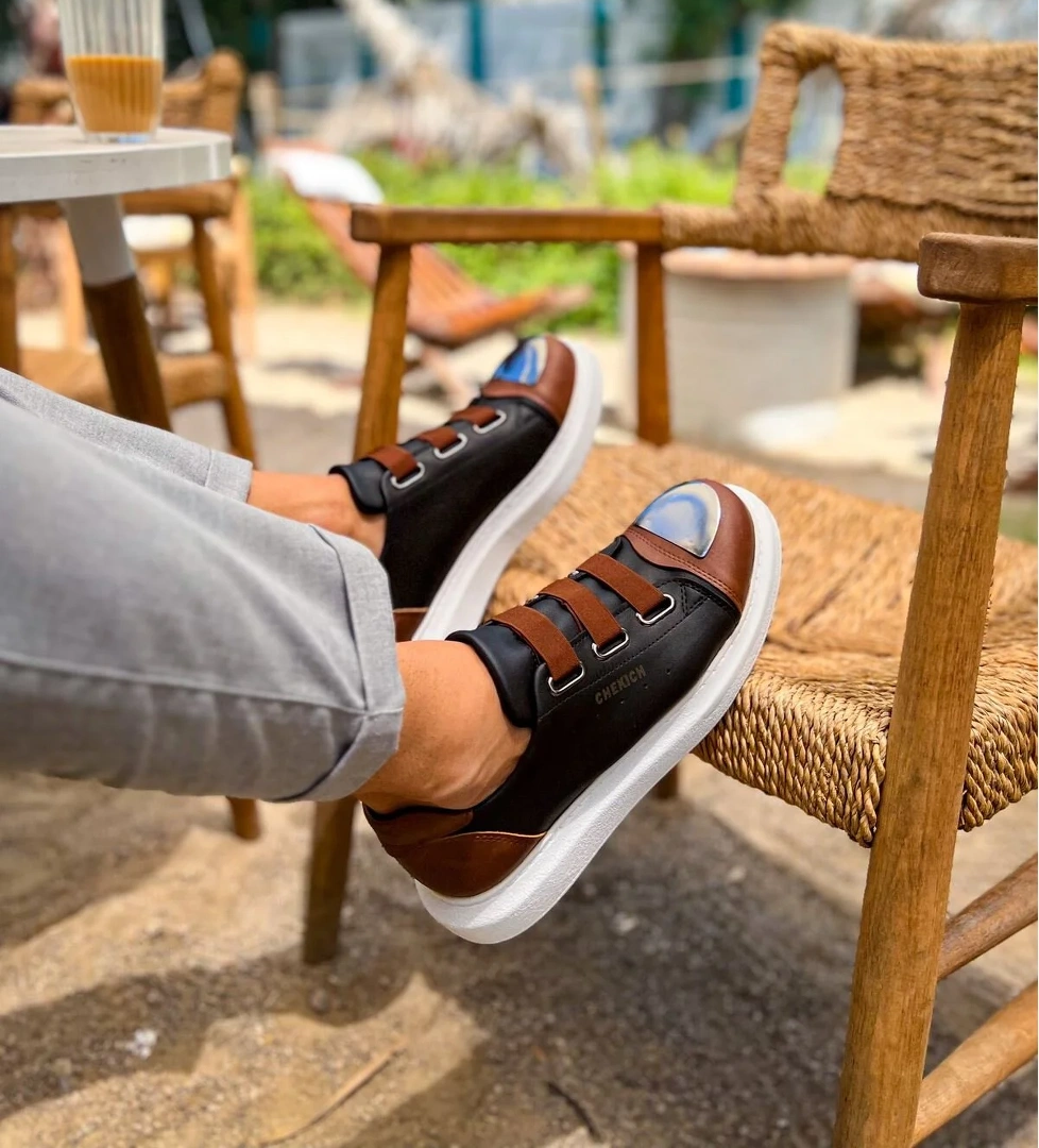 Chekich CH251 GBT Mirror Furry Erkek Ayakkabı SIYAH/TABA model görseli