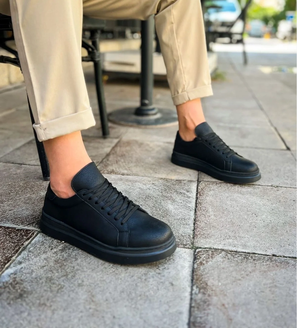 CH979 Santoni CRT Spor Erkek Ayakkabı SIYAH - Görsel 1