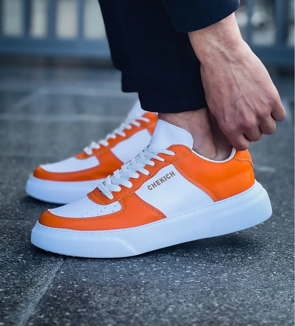 Chekich CH087 FBT Kenton Erkek Ayakkabı Beyaz/Turuncu model görseli